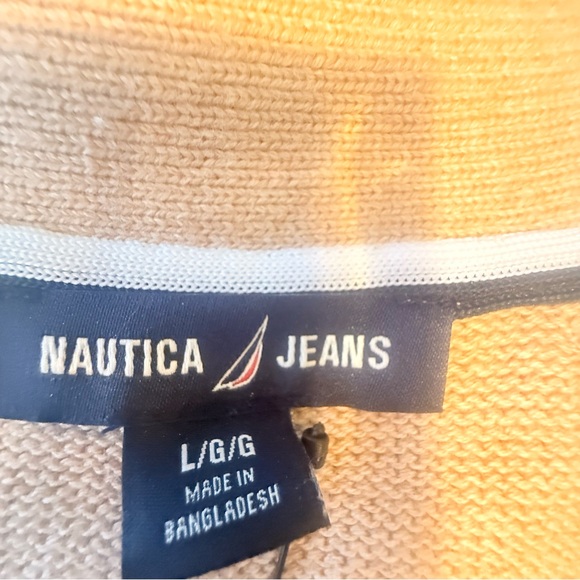 NWT Nautica Tan Cable Knit Cardigan Size Large - Picture 4 of 10